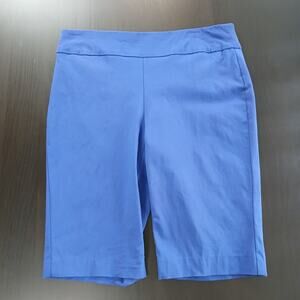 Chico's "So Slimming" Brigitte Bermuda Shorts 0.5P petite 6 bright blue stretch